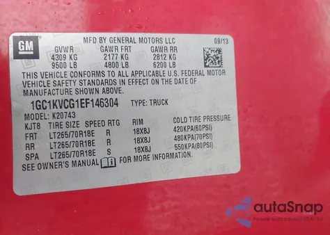 2014 Chevrolet Silverado 2500Hd Work Truck z USA, uszkodzony, nr VIN 1GC1KVCG1EF146304